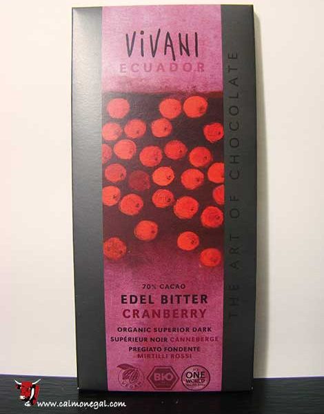 Xocolata negra amb aranyons vermells 100gr VIVANI